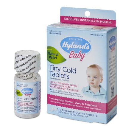 Hylands Baby Cold Relief Dissolving Tablets Natural Runny Nose and Congestion Relief 125 Count
