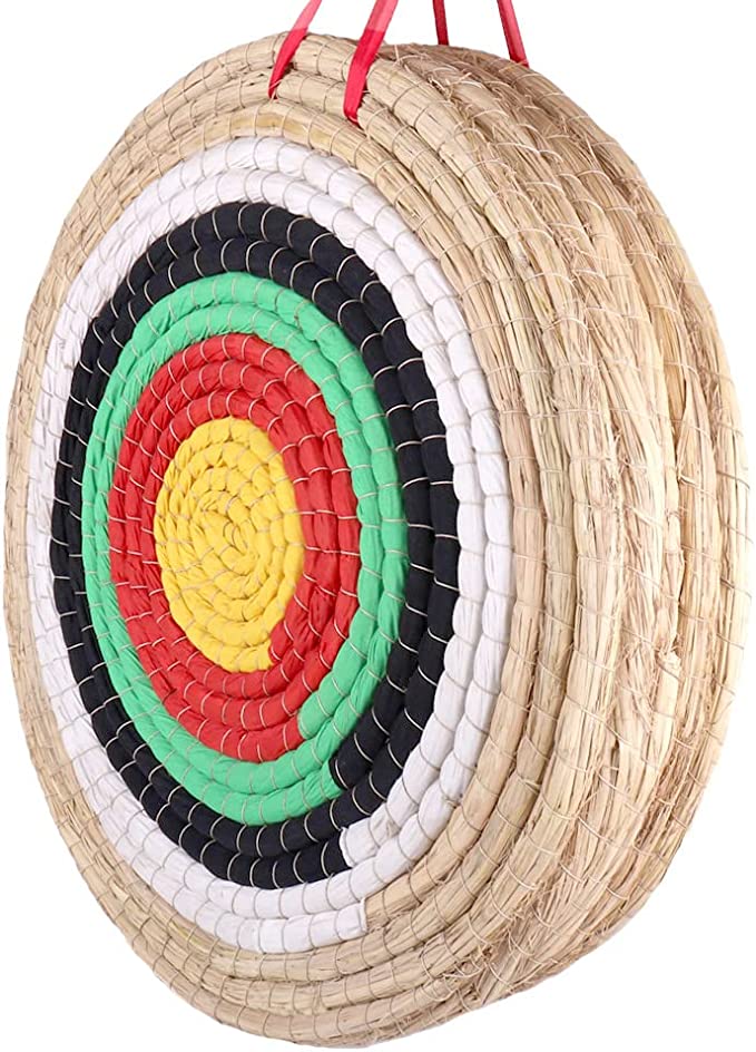 DOSTYLE Traditional Solid Straw Round Archery Target Shooting Bow Coloured Rope Target Face Three Layer for Shooting Practice