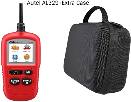 Autel AL329 Code Reader With Case (Advanced version of the AL319 OBD2 Scanner) Engine Fault CAN Scan Tool with Patented One-Click I/M & AutoVin