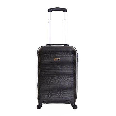 Karabar Cabin Approved Hard Suitcase 55 x 35 x 20 cm all parts included (Black)