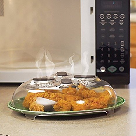 11 Inch Microwave Hover Anti-Sputtering Cover Magnetic Food Splatter Guard Microwave Splatter Lid with Steam Vents