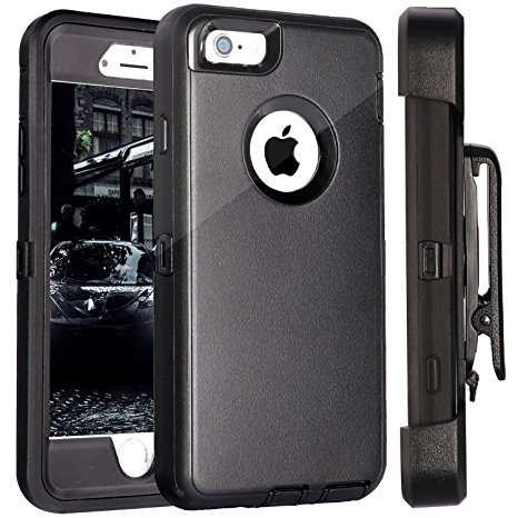 iPhone 6 Case, Fogeek Heavy Duty PC   TPU Combo Protective Defender Case for iPhone 6/6S w/ 360 Degree Rotary Belt Clip & Kickstand(Black)