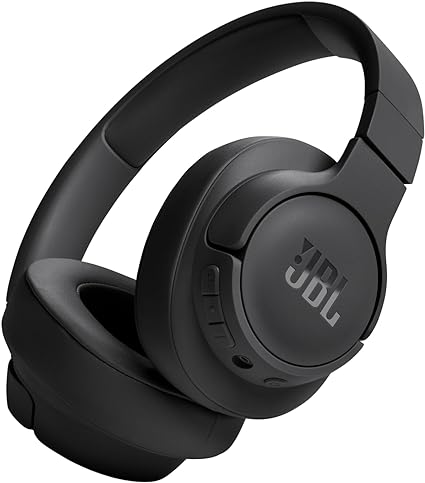 JBL Tune 720BT - Wireless Over-Ear Headphones Pure Bass Sound, Bluetooth 5.3, Up to 76H Battery Life and Speed Charge, Lightweight, Comfortable and Foldable Design (Black)