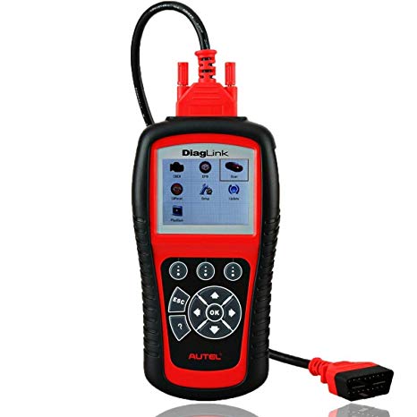 Autel MD802 Diaglink OBDII Car Code Reader Scanner Full System Diagnoses Tool with ABS SRS Engine Transmission EPB Oil Reset Function, Black