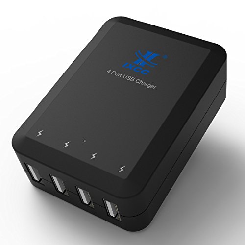 iXCC 4-Port USB 4A 20W AC Travel Wall Charger for Smartphones and Tablets - Black