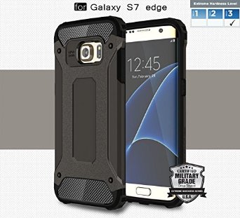 Samsung Galaxy S7 edge Case-GunMetal Heavy Duty Dual Layer EXTREME Protection Cover Heavy Duty Case-Extreme Hard Series [Samsung S7 edge (GunMetal)]