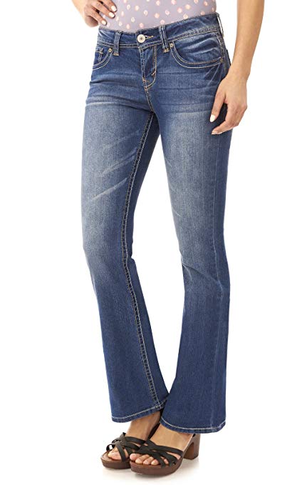 WallFlower Women's Juniors Basic Legendary Stretch Bootcut Denim Jeans