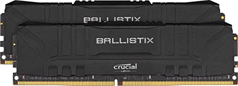 Crucial Ballistix BL2K16G32C16U4B 3200 MHz, DDR4, DRAM, Desktop Gaming Memory Kit, 32GB (16GB x2), CL16, Black