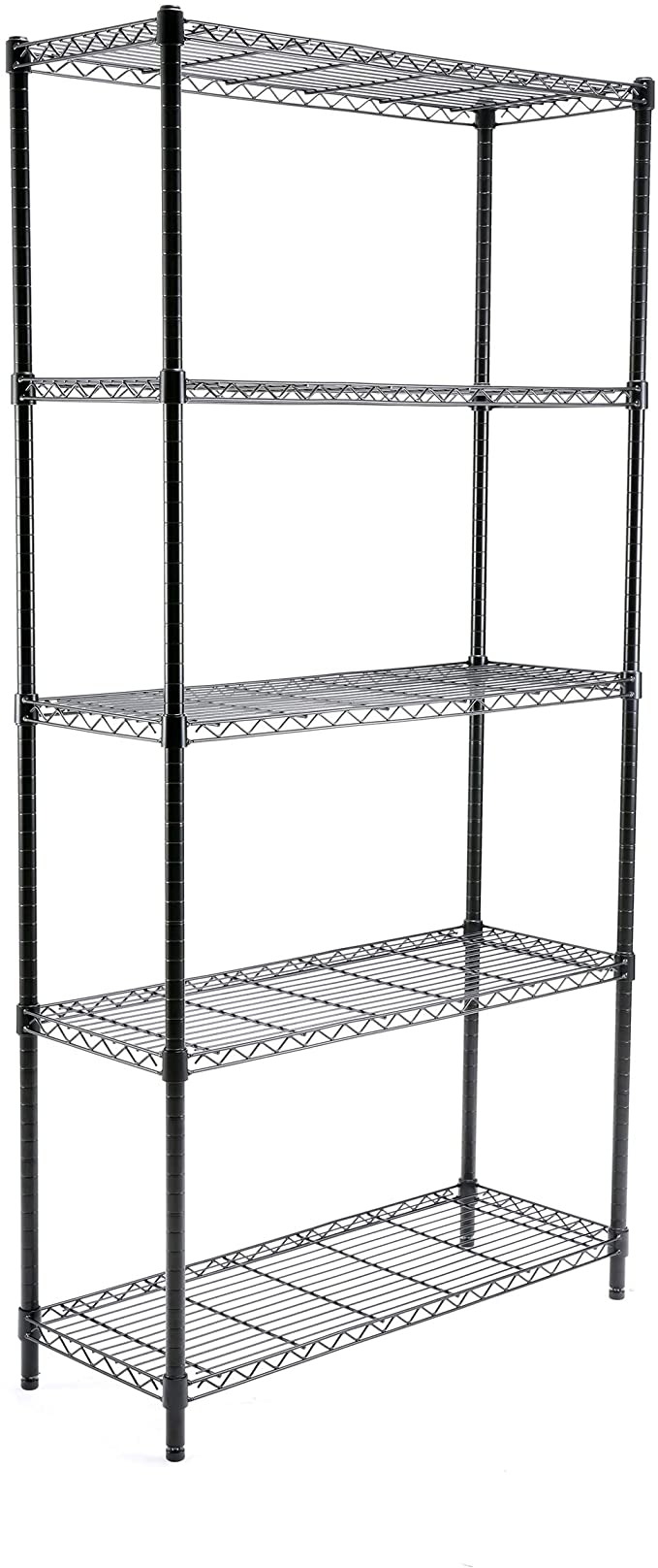 EFINE 5-Shelf Shelving Unit, Adjustable, Heavy Duty Carbon Steel Wire Shelves, 350lbs Loading Capacity Per Shelf, Shelving Units and Storage for Kitchen and Garage (36L x 14W x 72H)