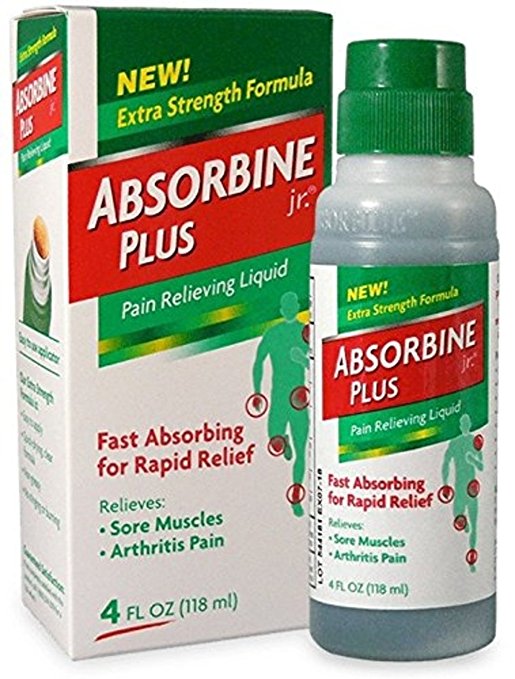 Absorbine Jr Plus Pain Relieving Liquid - New Extra Strength Formula - 4 fl oz