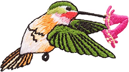 Simplicity Colorful Hummingbird Applique Clothing Iron On Patch, 1.5'' x 2''