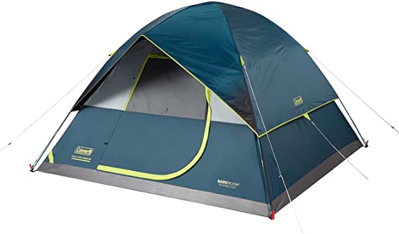 Coleman Camping Tent | 6-Person Dark Room Dome Camping Tent with Fast Pitch Setup, Blue