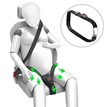 Bump Belt Pregnancy Seat Belt - Maternity Car Belt Adjuster Car Pregnant Belt, Comfort & Safety Car Seat Belt Adjuster for Maternity (Black)