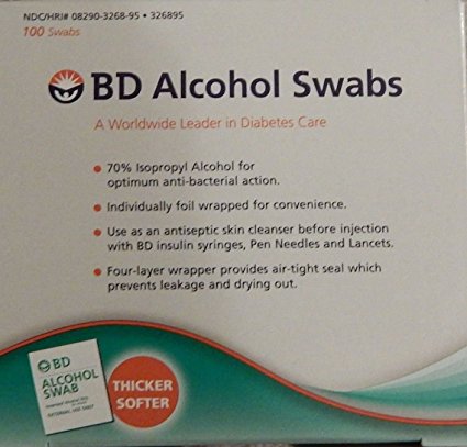 BD Alcohol Swabs 100each (Pack of 2)