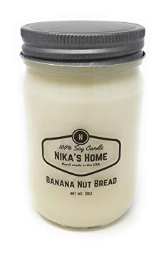 Nika's Home Banana Nut Bread Soy Candle - 12oz Mason Jar