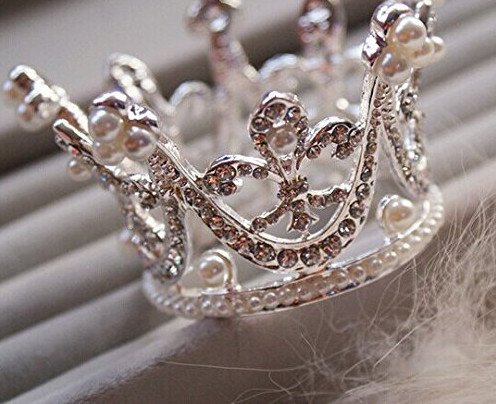 Bridal Wedding Party Baby Pearl Rhinestone Full Circle Round Mini Crown Tiara Princess Crown by Sunshinesmile