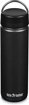 Klean Kanteen Wide Mouth Single Wall Stainless Steel Water Bottle (w/Wide Loop Cap) - 27oz - Black