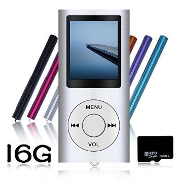 Tomameri 16 GB Micro SD Card Portable MP4 Player MP3 Player Video Player with Photo Viewer  E-Book Reader  Voice Recorder-Silver