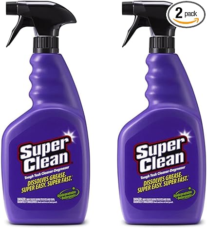 SuperClean Multi-Surface All Purpose Cleaner Degreaser Spray, Biodegradable, Full Concentrate, Scent Free, 32 Ounce (Pack of 2)