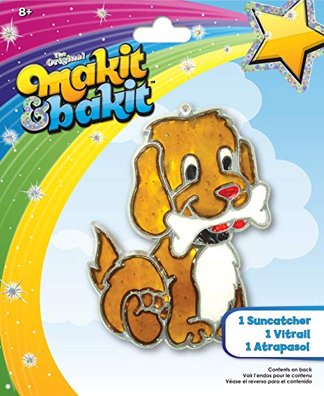 Colorbok Makit & Bakit Suncatcher Kit Stained Glass Puppy Bone
