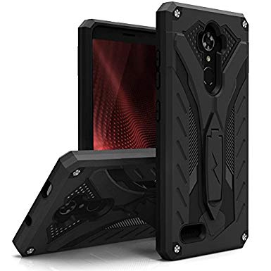 ZIZO STATIC Series compatible with ZTE Max XL/Blade X Max - Shockproof [Military Grade Drop Tested] w/Kickstand - Blade Max 3 (Black/Black)