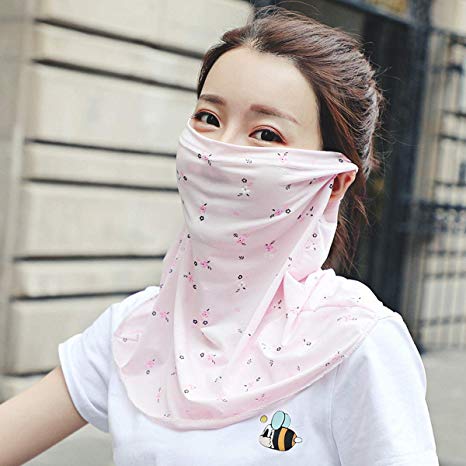 MOCHOEL Summer Neck Gaiter,Face Shields Scarf Sun Dust Protection Face Mask UPF 50 UV Block Protective Cool Ice Silk Breathable Lightweight Anti Slip Bandana for Women Girls Outdoor Cycling Hiking