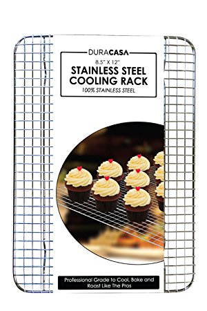 Baking Rack - Cooling Rack - Stainless Steel 304 Grade Roasting Rack - 8.5" X 12" - Heavy Duty Oven Safe, Commercial Quality Cooling Racks For Baking - Metal Wire Grid Rack Design