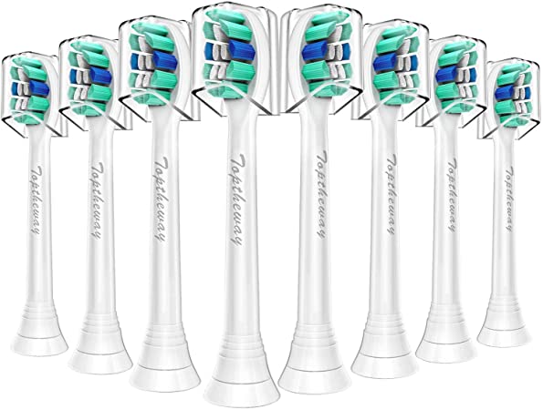 Replacement Toothbrush Heads for Philips Sonicare, Replacement Brush Heads Compatible with Philips Sonicare DiamondClean, FlexCare, Healthy White, EasyClean, PowerUp Electric Toothbrush (Blue)