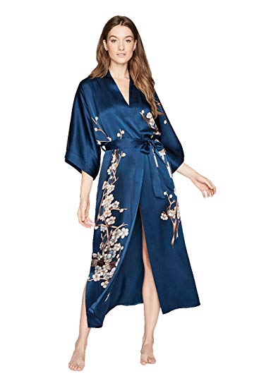 Kim ONO Women's Silk Kimono Long Robe - Handpainted