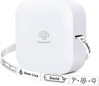 COLORWING Thermal Sticker Bluetooth Label Maker Machine, Portable Mini Pocket Label Printer, Wireless Handheld Label Machine For Home, Office, School - With 1 Roll 12x40mm Label (Q30, White)