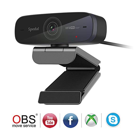 Webcam 60fps 1080P HD PC Web Camera Streaming OBS Gaming Webcam Auto Focus USB Webcam with Microphones Desktop or Laptop Web Camera for Skype Facebook Compatible for Mac Windows