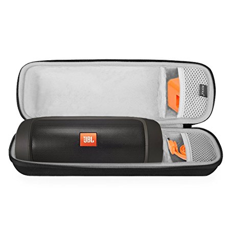 BOVKE for JBL Charge 2 & Charge 2   Plus Wireless Bluetooth Speaker Hard EVA Shockproof Carrying Case Storage Travel Case Bag Protective Pouch Box, Black