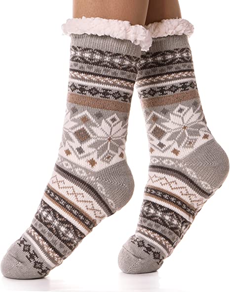 EBMORE Women Slipper Fuzzy Socks Fluffy Cozy Cabin Warm Winter Soft Thick Comfy Fleece Non Slip Home Socks