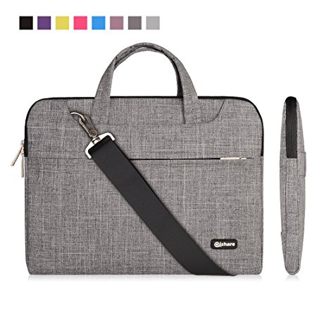 Qishare 13 13.3" Gray Lines Multi-functional Business Briefcase Sleeve/Messenger Bag/ Shoulder bag/Handbag for Acer / Asus / Dell / Fujitsu / Lenovo / Hp / Samsung / Sony (Gray Lines, 13.3'')