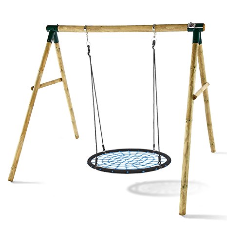 Kemanner 40" Tree Swing Large Heavy Duty Round Spider Web Swing Set with Nylon Hanging Ropes for Adult and Kids (The Frame Not Included)