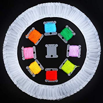 Electop Plastic Floss Bobbins 100 Pcs Embroidery Thread Cards Cross Stitch Bobbin Thread Organizer Holder