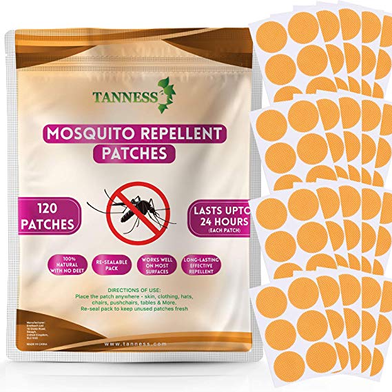 Tanness Mosquito Patches (x120) – Natural Insect Repellent, Designed to Repel All Types of Mosquito, Midge & Insects - The Mosquito Repellent Patches Offer 24 Hours Protection (2880 Hours per Pack)!