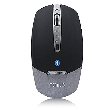 Wireless Mouse, MEMTEQ Bluetooth Mouse V3.0 Optical Gaming Mouse Computer Laptop Mice with 800/1000/1200/1600 DPI for Mac OSX v10.2.6 / Notebook / PC / Desktop Windows 7 / 8/ 10 / XP / Vista (Silver)