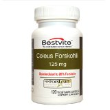 Coleus Forskohlii 125 mg - 20 Forskolin 120 Vegetarian Capsules - Top Quality and backed by Clinical Studies