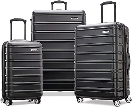 Samsonite Omni 2 Hardside Expandable Luggage with Spinner Wheels, Midnight Black, 3-Piece Set (20/24/28)