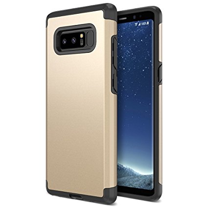 Note 8 Case, Trianium Protanium Galaxy Note 8 Case HEAVY DUTY Case with GXD Impact Gel (Gold) EXTREME Protection Shock-Absorption Tri-Layer Reinforced Protective Hard Cover