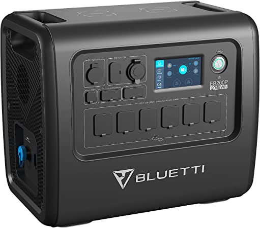 BLUETTI Portable Power Station EB200P 2200W 2048Wh Solar Generator with 6 AC Outlets (4800W Surge) Lithium Battery Backup for Home Use Emergencyn Outdoor Camping Vanlife