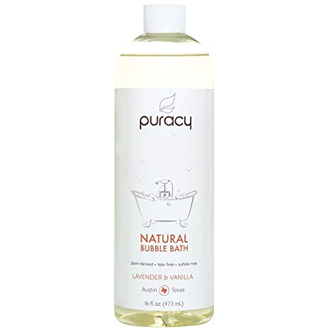 Puracy Natural Baby Bubble Bath, Lavender & Vanilla, Tear-Free, Sulfate-Free, Hypoallergenic, 16 Ounce