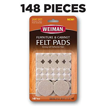 Weiman Furniture and Cabinet Felt Pads - Prevents Scratching for Chairs Tables Sofas Cabinets and More