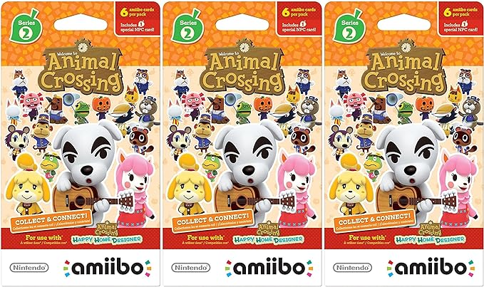 Animal Crossing Amiibo Cards 3 Pack Set of Series 2 - Nintendo Wii U