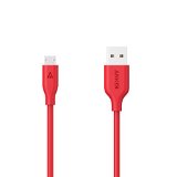 Anker PowerLine Micro USB 6ft - The Worlds Fastest Most Durable Charging Cable with Kevlar Fiber and 10000 Bend Lifespan for Samsung Nexus LG Motorola Android Smartphones and More Red