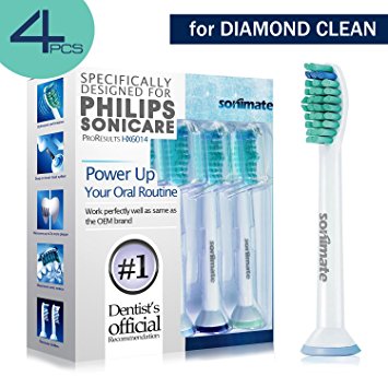 Diamond Clean Brush Head - Generic Philips Sonicare Replacement Tootbrush Heads for DiamondClean - 4 Pack ( Fit: HX9311 HX9330 HX9331 HX9332 HX9340 HX9350 HX9351 HX9352 HX9360 HX9361 HX9370 HX9371 )