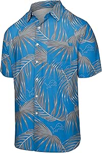 FOCO Men's NFL Team Logo Floral Aloha Tropical Button Up Shirt