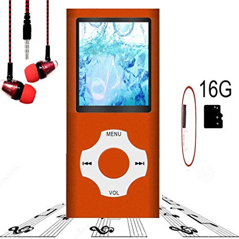 MP3 Player / MP4 Player, Hotechs MP3 Music Player with 16GB Memory SD Card Slim Classic Digital LCD 1.82'' Screen Mini USB Port with FM Radio, Voice Record
