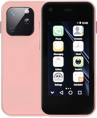 XS13 Mini 3G Smartphone Unlock, 2.5 inch Pocket Student Mobile Phone Child Cellphone for Android 6.0, 1GB 8GB, 2MP 5MP, WiFi, BT, GPS (Pink)